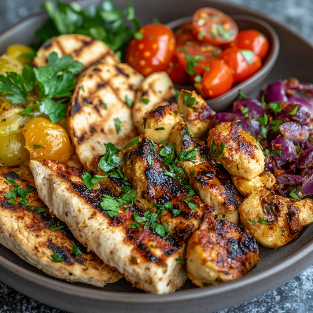 Grillad kyckling med hummus och pita – en smakfull fest!