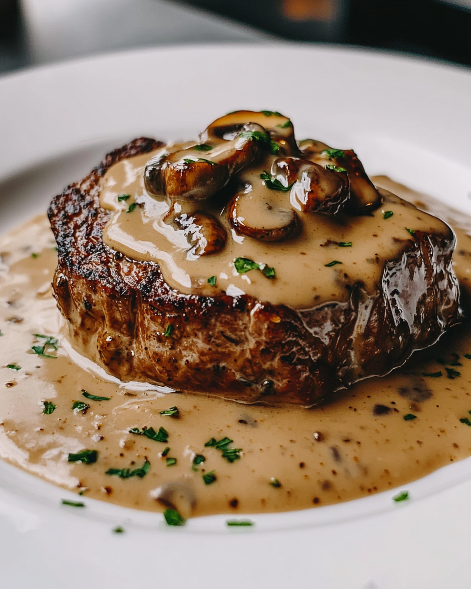 Steak Diane med krämig svampsås
