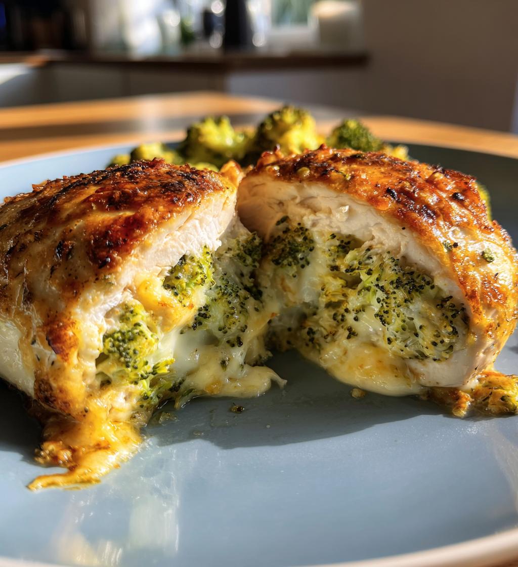 Luftfritös kycklingbröst fylld med cheddar och broccoli - detail 1