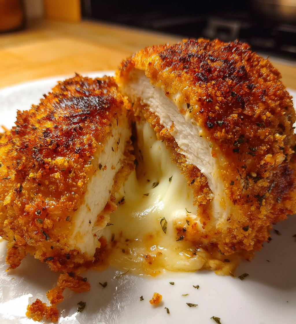 Luftfritös kycklingparmesan fylld med mozzarella - detail 1
