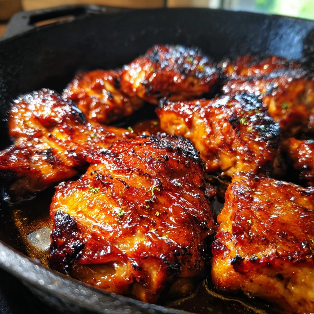 bbq-kyckling i gjutjärnspanna