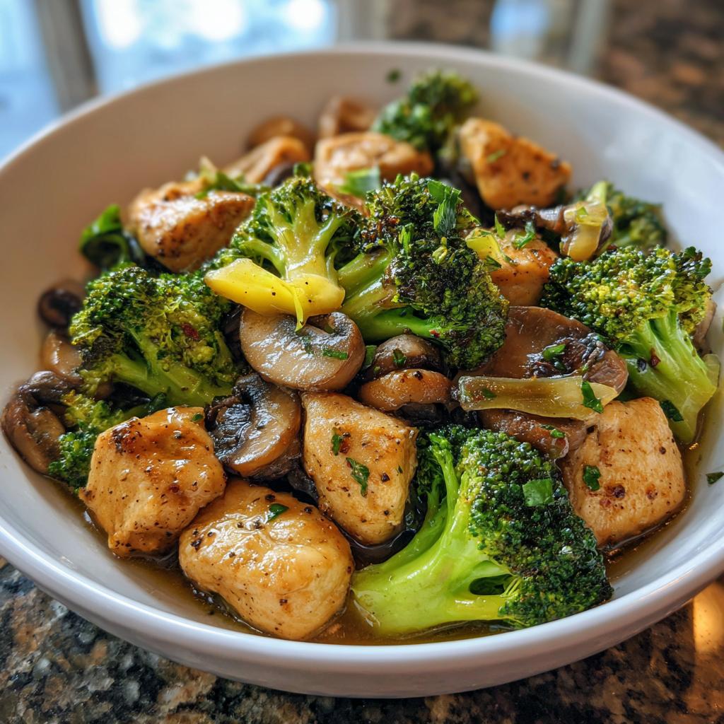 kyckling broccoli svamp