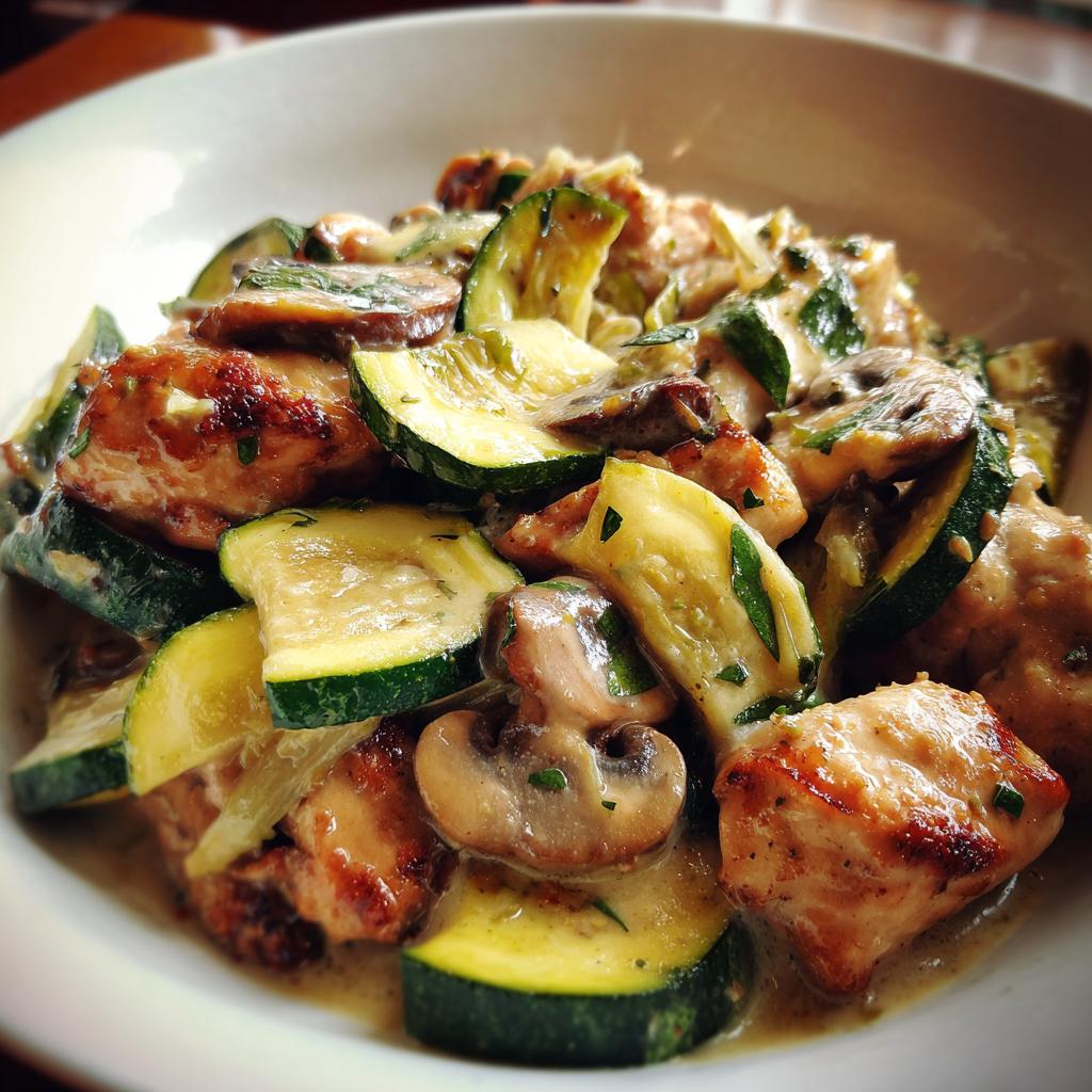 kyckling svamp zucchini recept - detail 1