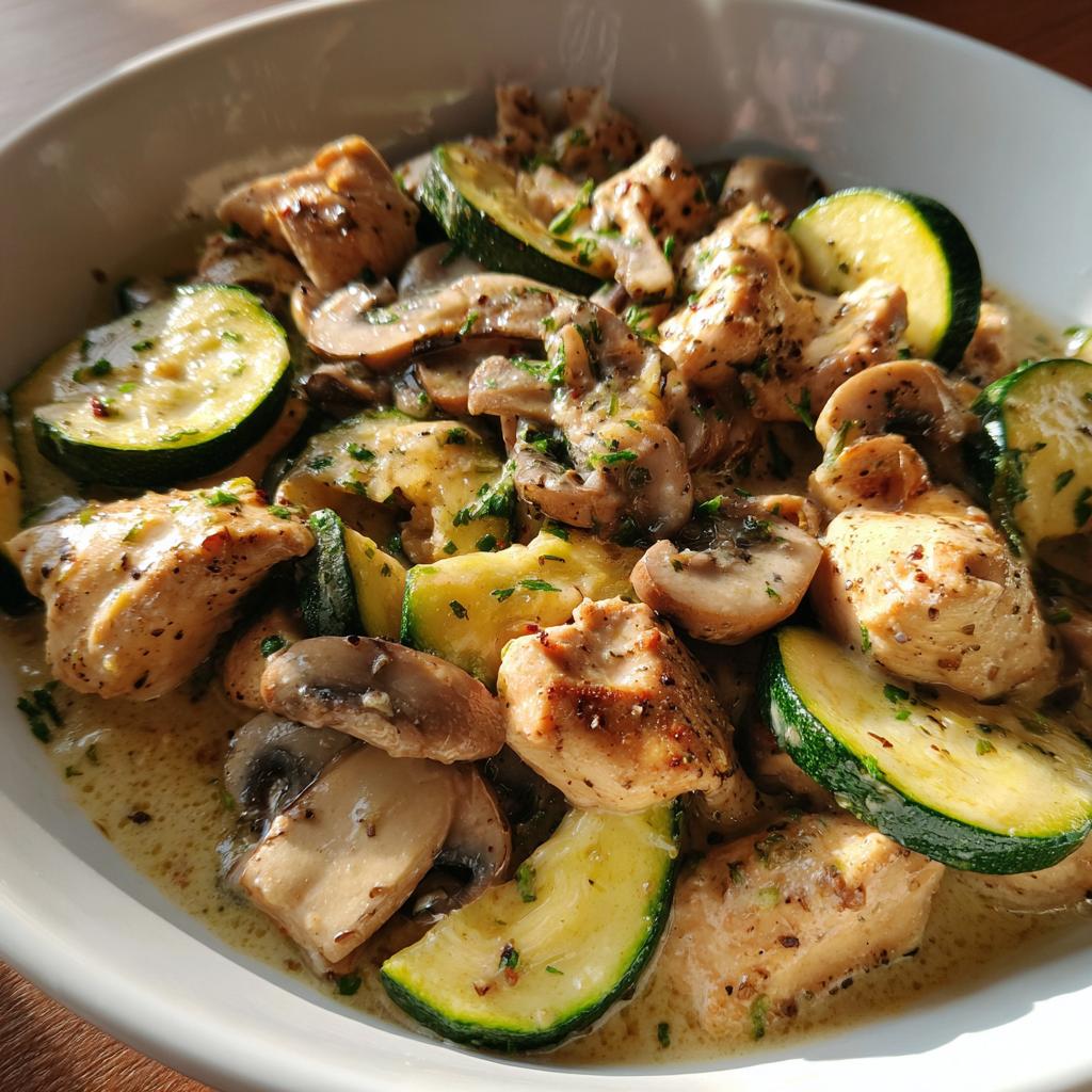 kyckling svamp zucchini recept
